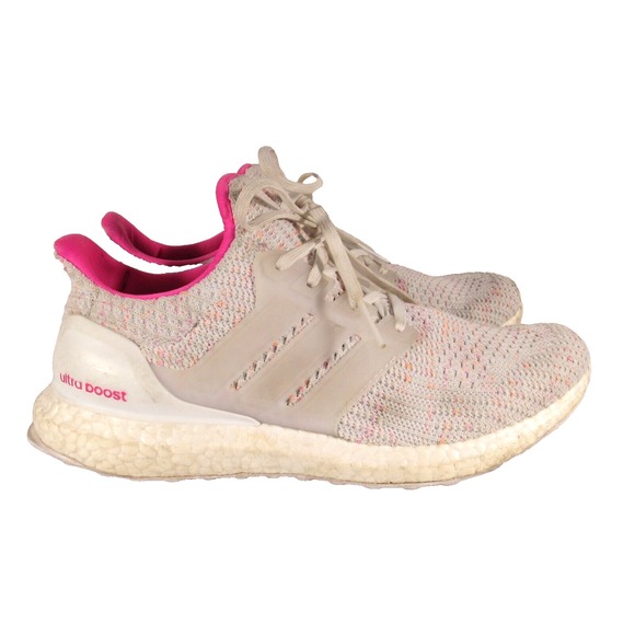 ADIDAS UltraBoost 4.0 DNA /Cloud White & Pink Running Shoes Women's Size 9.5 - Picture 1 of 9